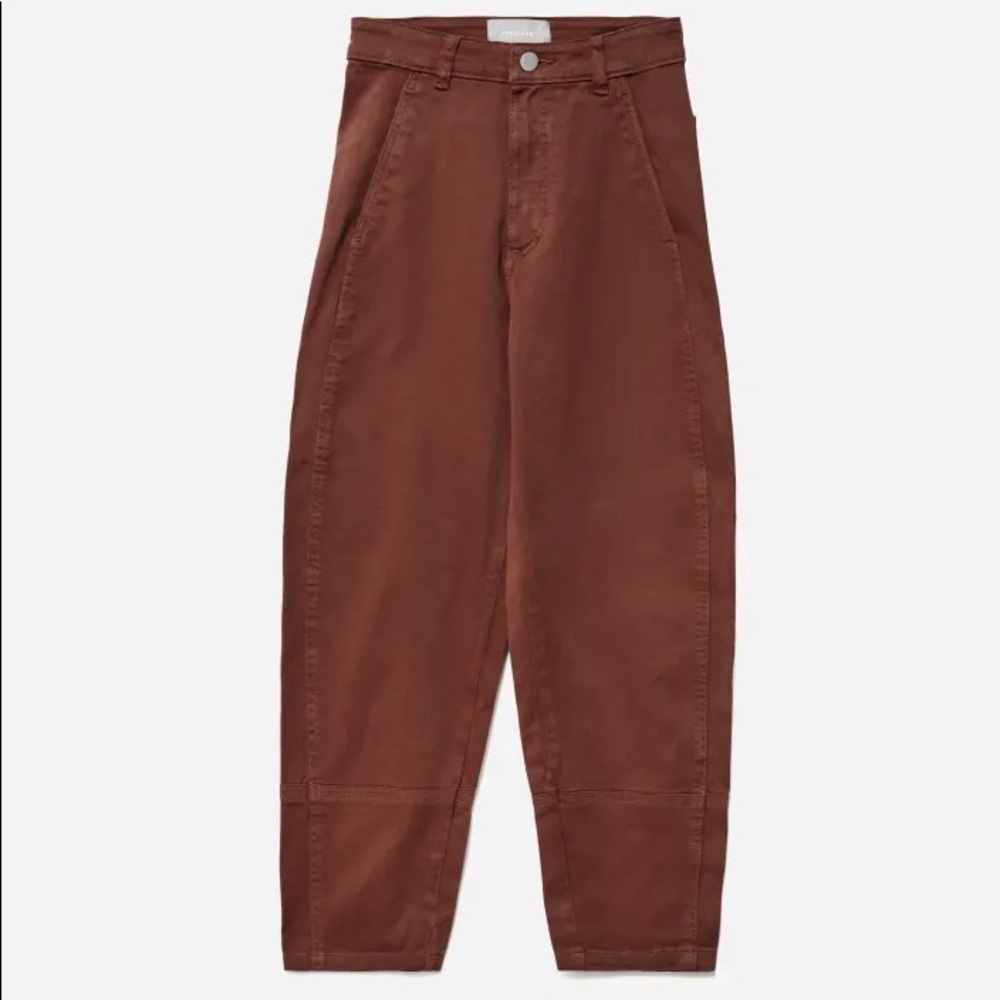 Everlane Utility Barrel Pant. Burgundy.